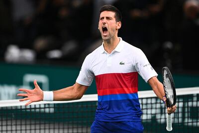 El serbio Novak Djokovic celebra su triunfo ante el polaco Hubert Hurkacz y su pase a la final, donde medirá a Daniil Medvedev.