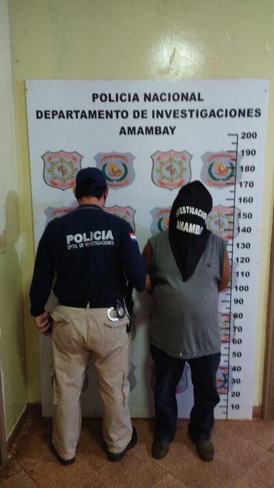 Eduardo Díaz Moreira, de 54 años de edad, en el Departamento de Investigaciones de Amambay. Es sospechoso de abuso sexual a un menor.