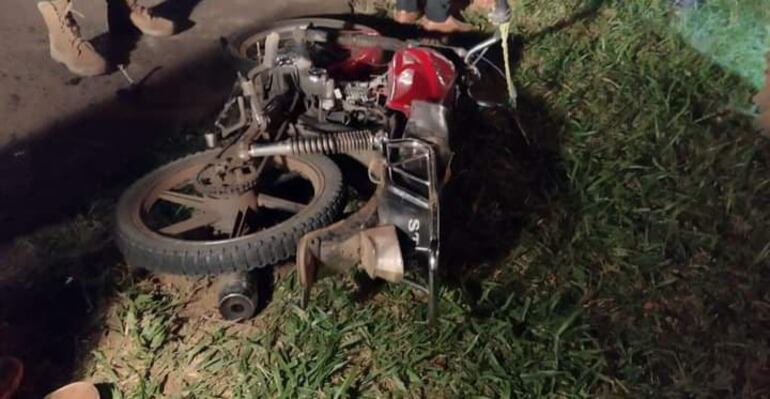 En  estas condiciones quedó una motocicleta tras el choque con derivación fatal en Santaní.