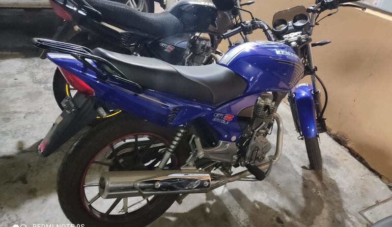 Motocicleta recuperada por la Policía.
