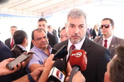 Mario Abdo Benítez, presidente de la República. Recordó ayer los sucesos de marzo y abril de 2017.