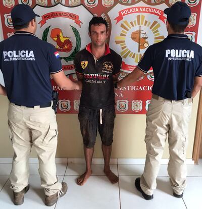 César Luis Bareiro Báez, detenido por agentes de Investigaciones de la Policía Nacional.