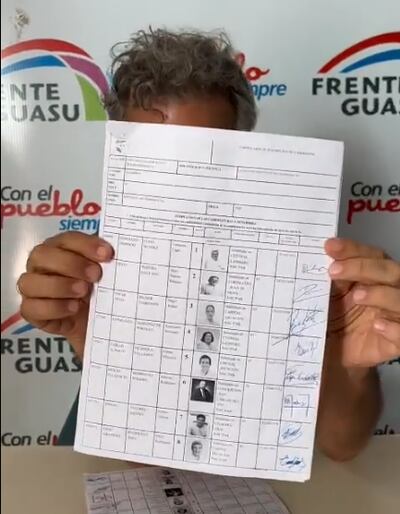 El senador Fernando Lugo encabeza la lista al Senado del Frente Guasu, según la planilla expuesta.