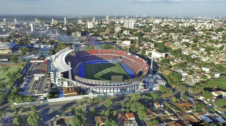 Vista aérea de la Nueva Olla, el estadio de Cerro Porteño.