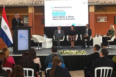 Presentación del proyecto Educación de Calidad, que busca la reinserción de 30.000 niños y adolescentes en el sistema público.