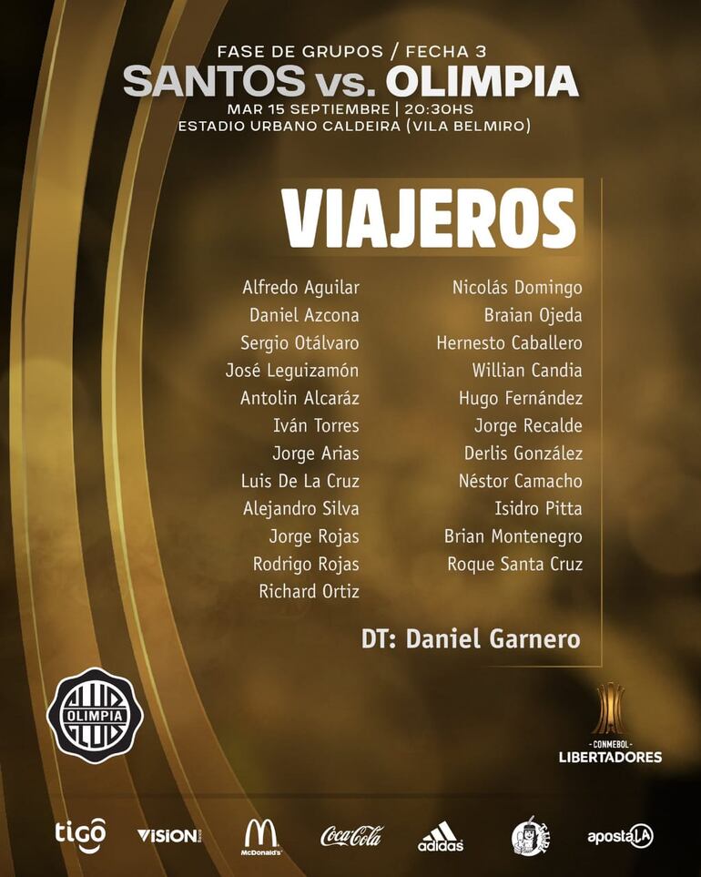 Lista de viajeros de Olimpia