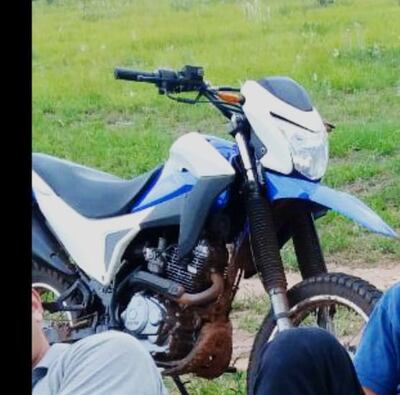 La motocicleta robada durante el asalto.