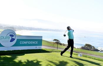 Carlos Franco en acción ayer en el Pure Insurance Championship del PGA Tour Championship. Steve Dykes/Getty Images/AFP