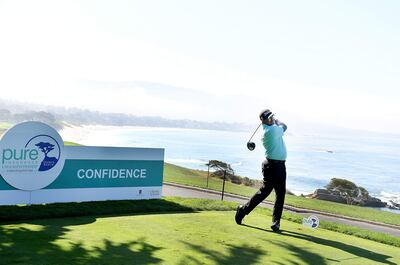 Carlos Franco en acción ayer en el Pure Insurance Championship del PGA Tour Championship. Steve Dykes/Getty Images/AFP