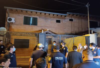 Minutos antes del allanamiento a la vivienda en San Antonio.