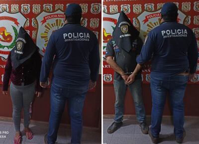 Los detenidos en sede de Investigaciones del Alto Paraná.