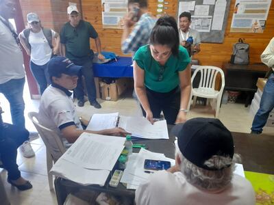 Registro de las máquinas de votación hecha en la oficina de la Justicia Electoral en Filadelfia.