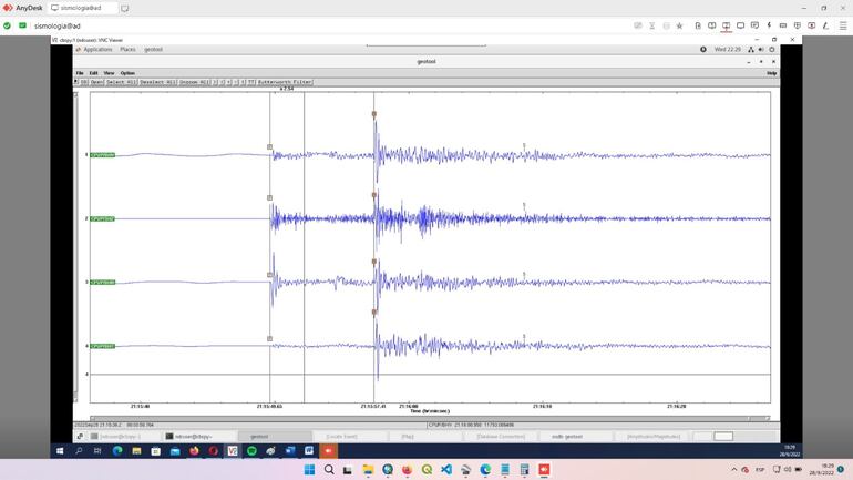 Imagen de Sismograma. (gentileza).