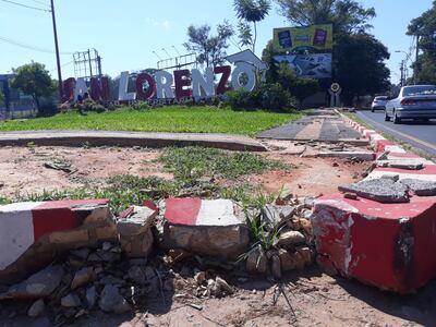 En la imagen se puede ver la situación actual de las letras corpóreas de San Lorenzo.