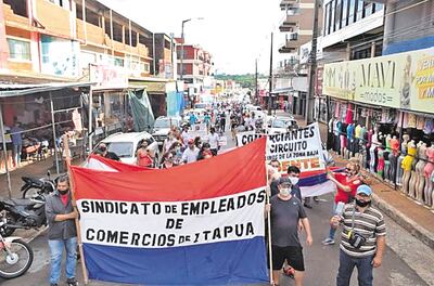 Una de las jornadas de protestas realizadas durante enero de este año, en Encarnación.
