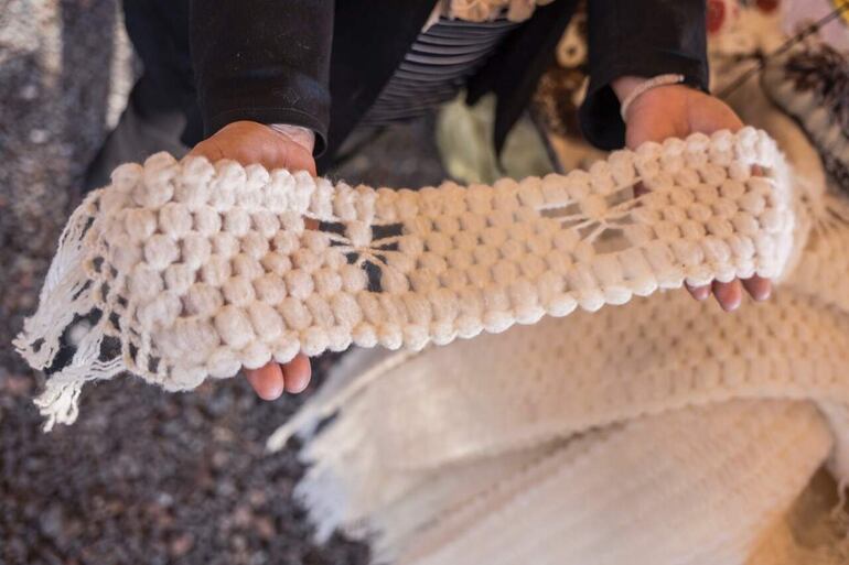 Bufanda de lana de San Miguel, de las artesanas de Misiones.