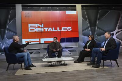 La senadora Esperanza Martínez (FG), y los diputados Hugo Ramírez (ANR – abdista) y Derlis Maidana (ANR – cartista) en ABC TV este domingo.