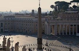 Una vista general muestra una plaza de San Pedro, en el Vaticano.