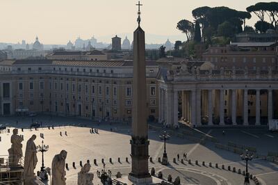 Una vista general muestra una plaza de San Pedro, en el Vaticano.