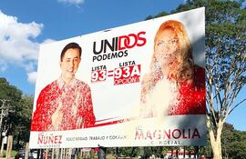 La gente expresó su indignación tirando pintura a los carteles.