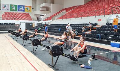 Con una prueba de remo indoor, la Fepare ojeó a candidatos a la selección. Foto: SND