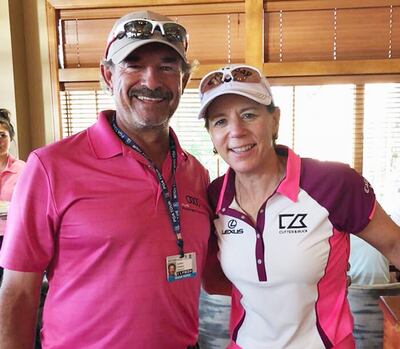 Carlos Franco con la exnúmero 1 femenino, Annika Sorenstan.