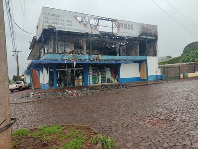 El local comercial siniestrado en Santa Rita.
