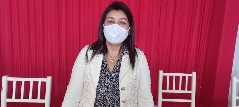 Lucy Mendoza. Lider distrital de Honor Colorado en Coronel Oviedo