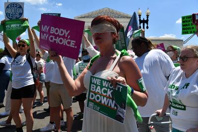 Manifestantes a favor del derecho al aborto protestan frente a la sede de la Corte Suprema de los Estados Unidos, en Washington, el pasado 30 de junio.
