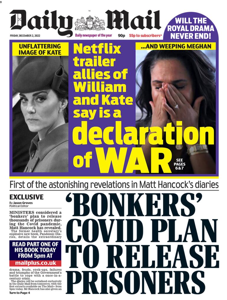 Portada del diario Daily Mail. (Twitter/Piers Morgan)