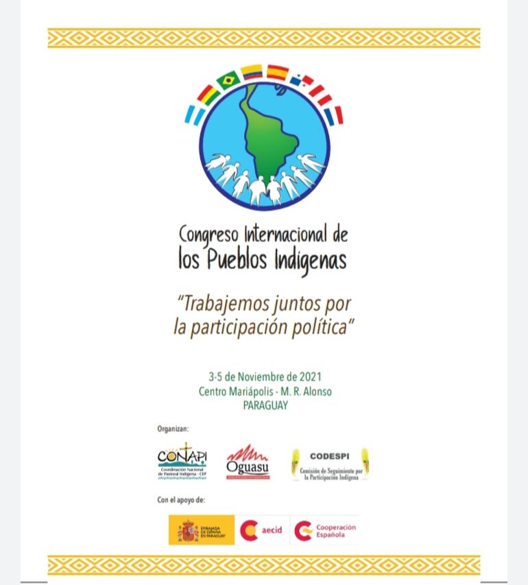 Afiche oficial del congreso que lleva el lema “Trabajemos juntos por la participación política”.