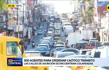 Las calles de asunción se encuentran colapsadas