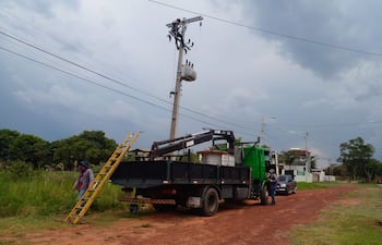 Trabajo realizado en el barrio Santa Barbara de San Estanislao.