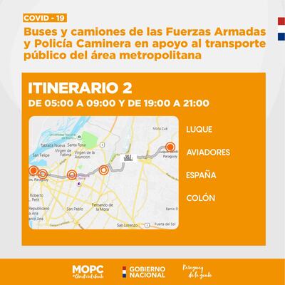 Itinerarios fijados para tratar de paliar regulada de transportistas.
