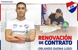 Orlando Gaona Lugo, con 34 juegos en Nacional (4 goles)