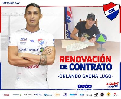 Orlando Gaona Lugo, con 34 juegos en Nacional (4 goles)