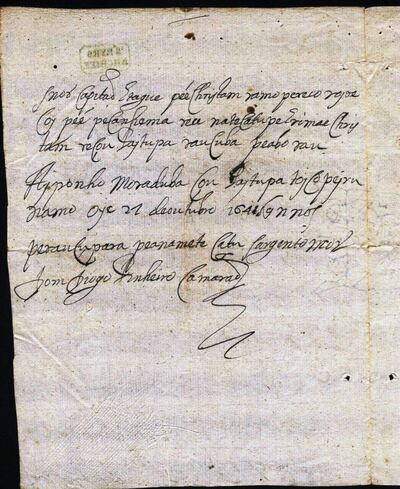 Fotografía cedida hoy por la Universidad de Sao Paulo (USP) que muestra una de las cartas escritas en tupí antiguo recientemente descifradas.