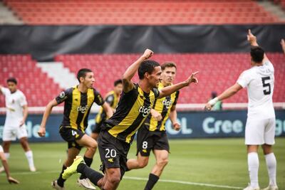El festejo de Milciades Adorno, autor de uno de los tres goles de Guaraní frente a Caracas, en la Copa Libertadores Sub 20.