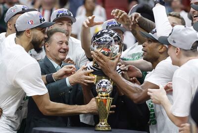 Los Celtics celebran el título de la Conferencia Este. Ahora se miden contra Golden, por el anillo. EFE