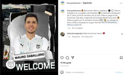 El Torpedo de Georgia le dio la bienvenida a Mauro Caballero Aguilera.