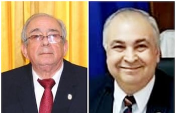 El fallecido exministro de Corte y miembro del CM, Raul Torres Kirmser y su reemplazo Gustavo Miranda Villamayor.