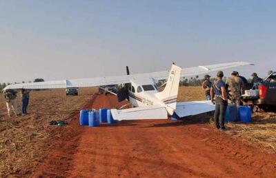 La avioneta había sido interceptada en la reserva de Limoy del distrito de San Alberto.