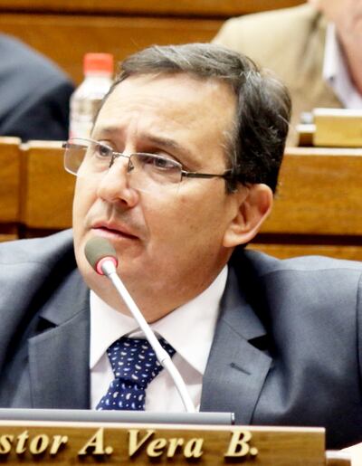 Pastor Vera Bejarano (PLRA), diputado de San Pedro y líder de la bancada liberal “C” en la Cámara Baja.