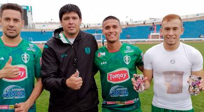 Merardo David Robles (izq.), Tomás Rivas (ayudante de campo), Reinaldo Benítez y Javier “Pirayú” Martínez