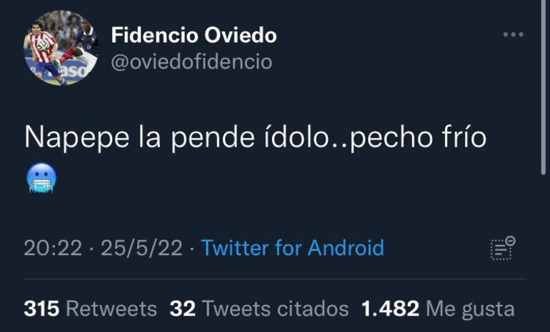 Mensaje de Fidencio Oviedo en su cuenta oficial de Twitter.