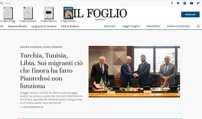 Portada del diario italiano Il Foglio.