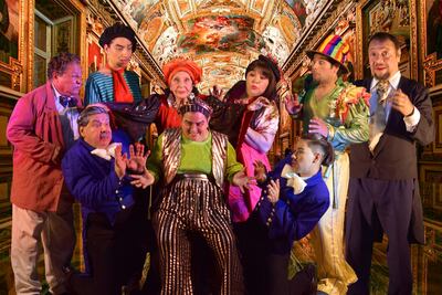 El elenco que subirá a escena con la obra “Faustino Ventura, aprendiz de caradura”.