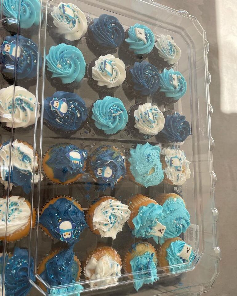 Mamá Jessica Sly mostró cómo quedaron los muffins. "Por suerte no se destruyó todo", dijo en sus redes. (Instagram/Jessica Sly)