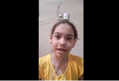 Bianca Giménez, niña con fibrosis quística que ayer rogó por la aprobación de un medicamento necesario para su tratamiento.