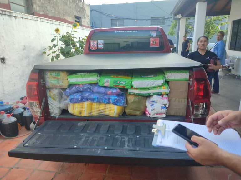 Camioneta en la que iba la concejal departamental Juani Alfonzo.